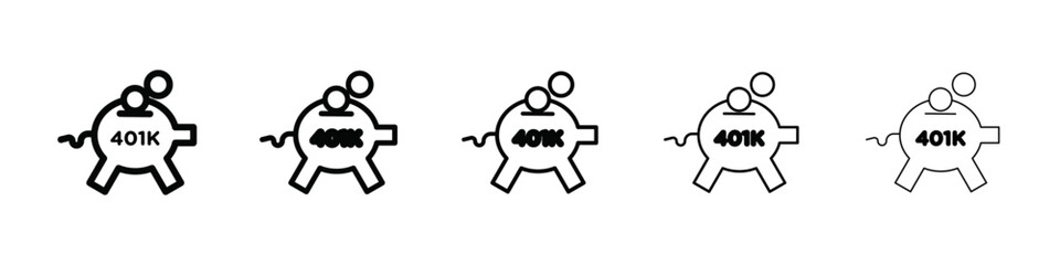401k retirement savings icon isolated vector on white background set