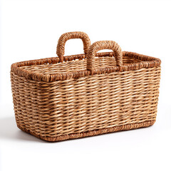 Obraz premium Rattan woven basket with handles