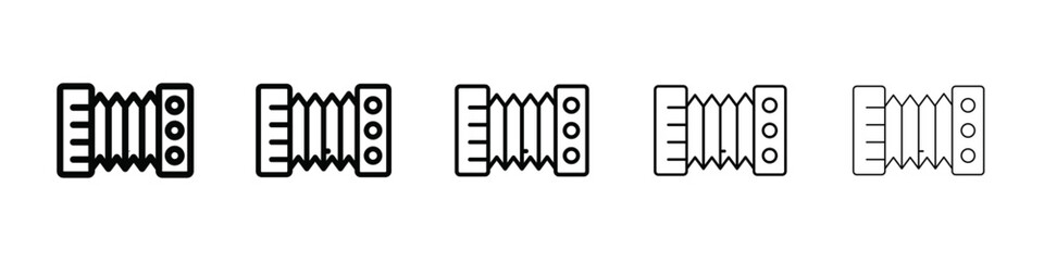 accordion icon isolated vector on white background set