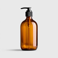 Refillable amber glass pump bottle