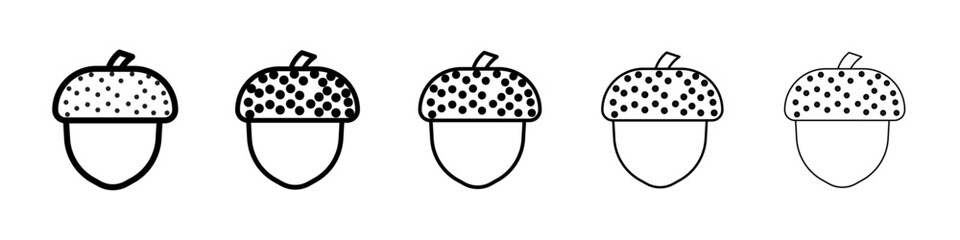 acorn icon isolated vector on white background set
