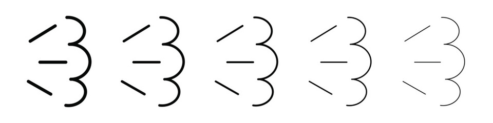 Air spray cloud icon isolated vector on white background set