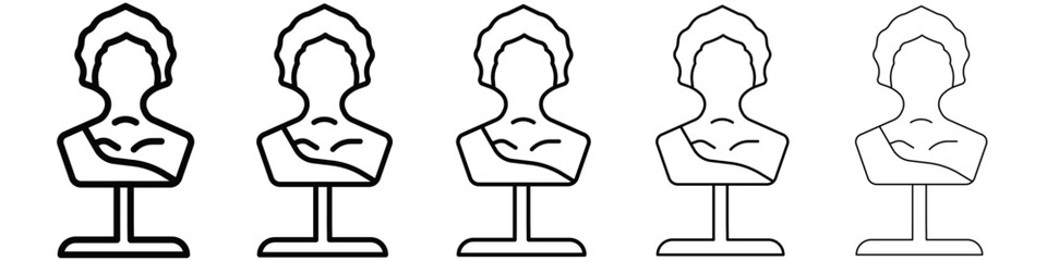 Ancient statue icon isolated vector on white background set