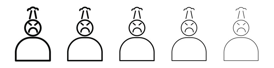 Angry person icon isolated vector on white background set