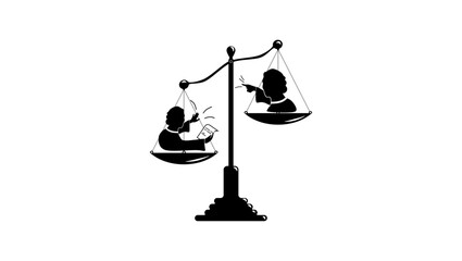 lawyer wins case, black isolated silhouette
