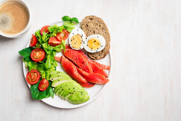 Healthy balanced breakfast plate