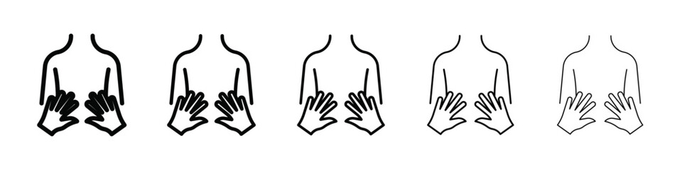 Back massage icon isolated vector on white background set