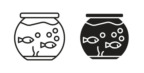 Fish bowl icon for social media, app, and web design. Vector illustration.