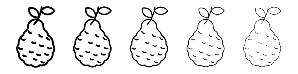 bergamot icon isolated vector on white background set