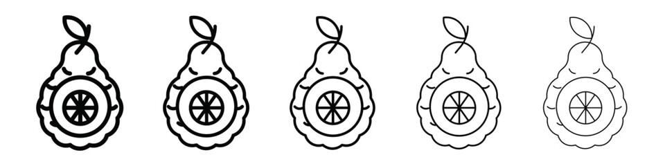 bergamot icon isolated vector on white background set