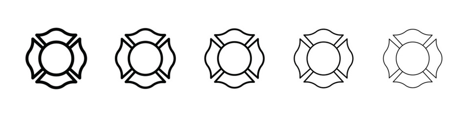 Blank Fire Department badge isolated vector on white background set