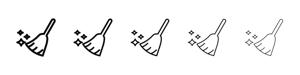 broom icon isolated vector on white background set