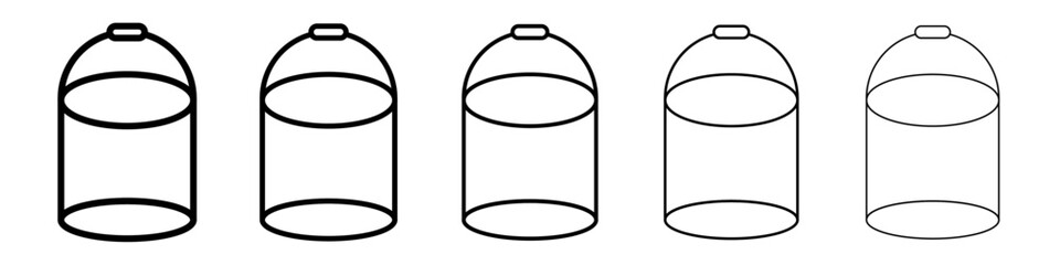 bucket icon isolated vector on white background set