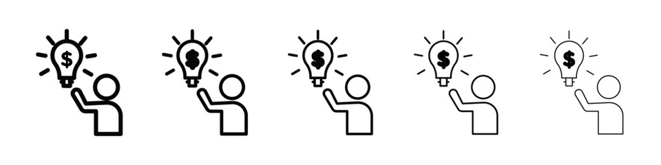Business idea icon isolated vector on white background set