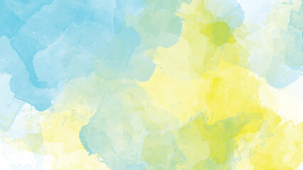 Abstract Watercolor Background Pastel Yellow Green Blue Shades Soft Color Blend Texture Design Element