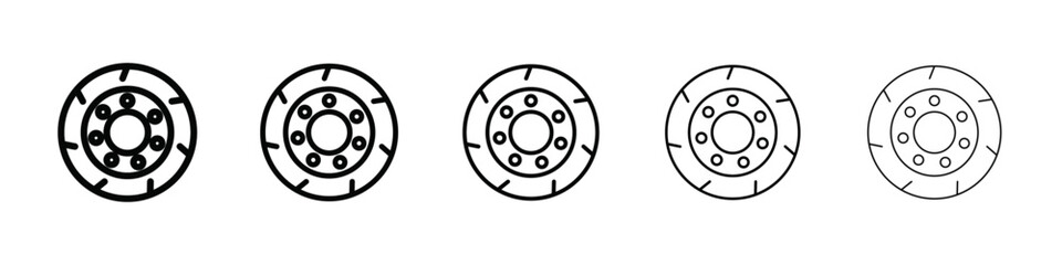 car wheel icon isolated vector on white background set