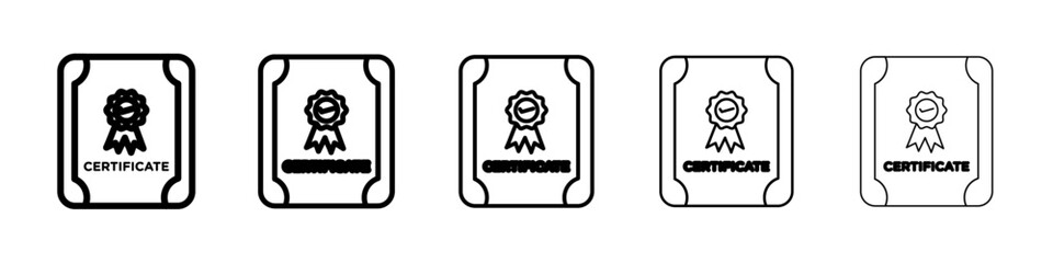 certificate icon isolated vector on white background set
