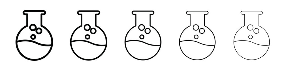 Chemical flask icon isolated vector on white background set