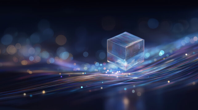 Abstract Digital Assistant with Data Connectivity and Innovation - Powered by Adobe