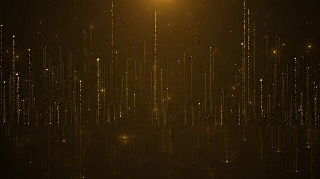 Golden Shining Sparkles Raising Dusting Surface on luxury, elegance, beauty of movement Background. Celebration celebrating birthdays and holidays. dazzling and celebratory effect shiny glitter stars
