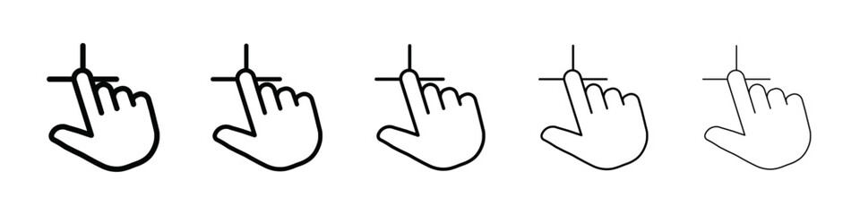 Computer hand cursor click icon isolated vector on white background set