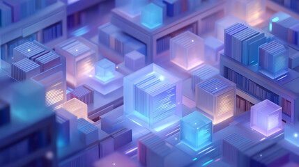 Obraz na płótnie Canvas Autonomous Cubic Devices in a Dynamic Isometric Workspace