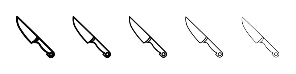 cooking chef knife icon isolated vector on white background set