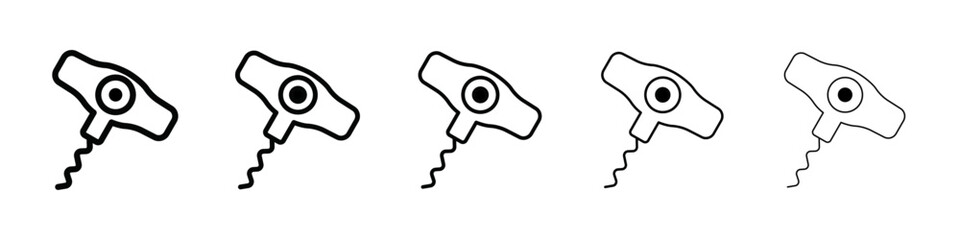 Corkscrew opener icon isolated vector on white background set