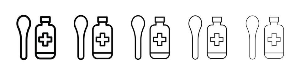 Fototapeta premium cough syrup icon isolated vector on white background set