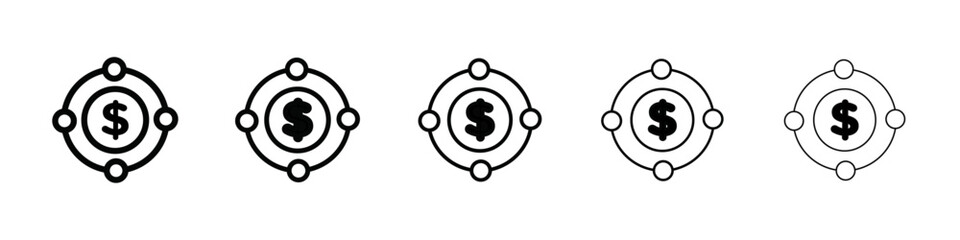 Crowdfunding icon isolated vector on white background set