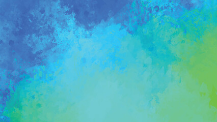Abstract Watercolor Background in Shades of Blue Green and Teal a Gradient Transition from Dark Blue to Light Green Showing Textured Brushstrokes and Color Variations Ideal for