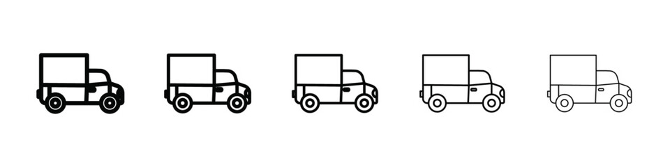 delivery truck icon isolated vector on white background set