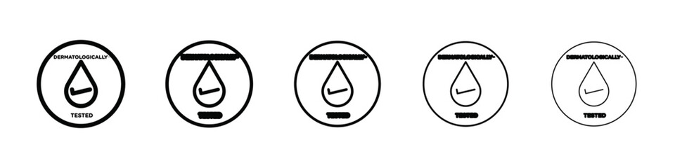 dermatologically tested icon isolated vector on white background set © Mahakali
