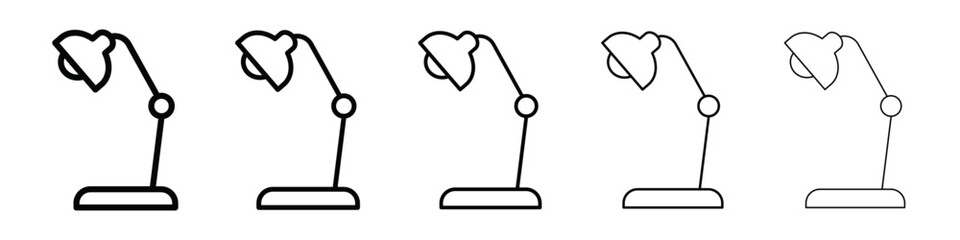 desk lamp icon isolated vector on white background set