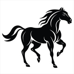 Obraz premium horse silhouette vector, horse silhouette illustration, Horse vector illustration silhouette, horse icon