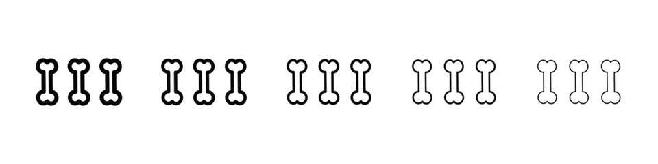 Dog bone icon isolated vector on white background set