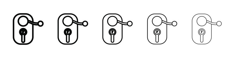 Door knob icon isolated vector on white background set