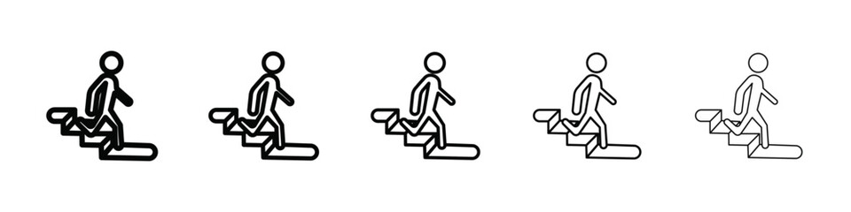 Downstairs icon isolated vector on white background set
