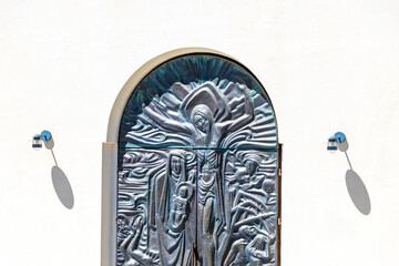 Barbara church cathedral Christian art and ornaments in Fliess Austria.