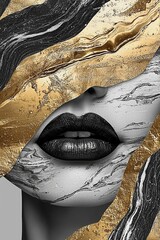 A striking portrait of a fashionable woman in stylish sunglasses set against a luminous golden background