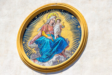 Barbara church cathedral Christian art and ornaments in Fliess Austria.