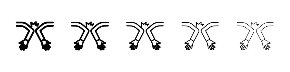 elbow greeting icon isolated vector on white background set