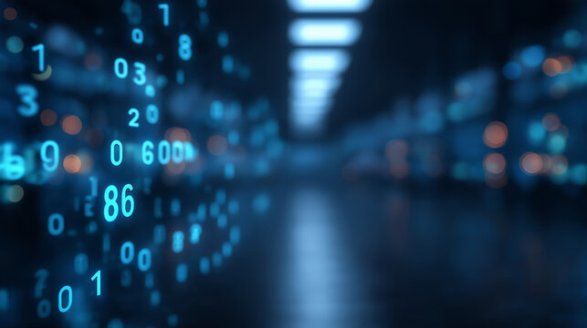 Futuristic Server Room with Resilient Post-Quantum Technology - Powered by Adobe