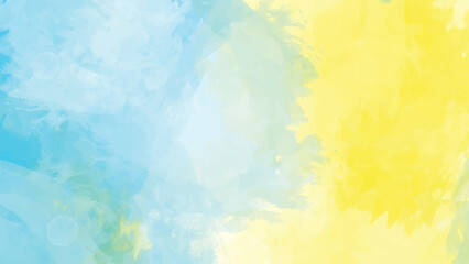 Abstract Watercolor Background Pastel Blue Yellow Gradient Soft Brush Strokes Textured Design Element Summer Spring Theme Light Colors
