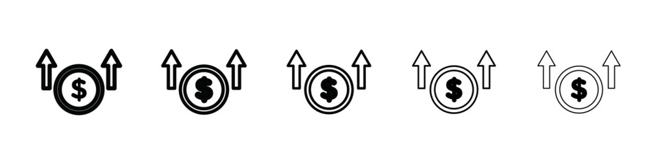 Expensive icon isolated vector on white background set