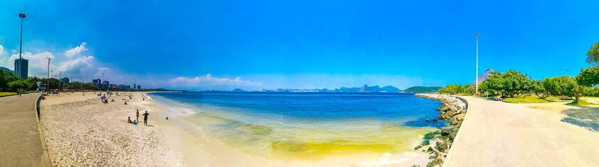 Botafogo Beach Flamengo Urca Cityscape Panorama Rio de Janeiro Brazil.