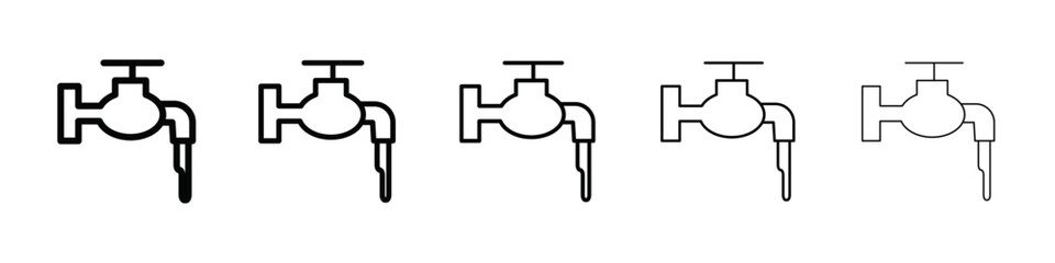 Faucet tap water icon isolated vector on white background set