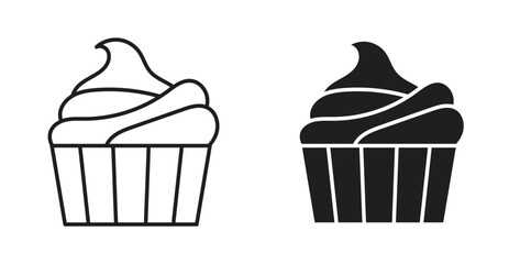Cupcake icon Logos. Flat Vector Icon Design Template