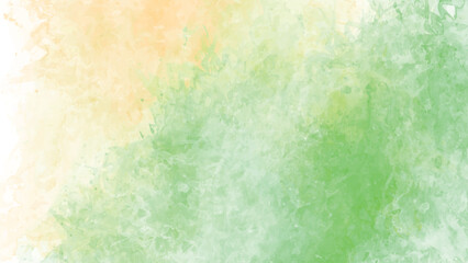 Abstract Watercolor Background Pastel Green and Peach Color Gradient Texture Soft Brush Strokes Splashes Digital Painting Spring Summer Design Element