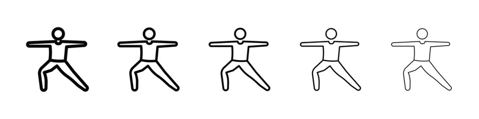 Fitness exercise icon isolated vector on white background set